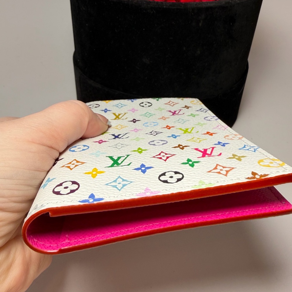 SOLD Louis Vuitton LV x TM Passport Cover Multicolor w/Hot Pink Made in France - Picture 14 of 15